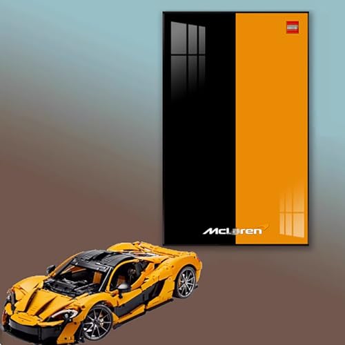 BoHeart Display Wallboard for Lego Technic 42172 McLaren P1 racing car Compatible with Lego Ferrari Cars Gift Ideas for Lego Car Wall Mount Enthusiasts Only Display Wallboard McLaren P1C