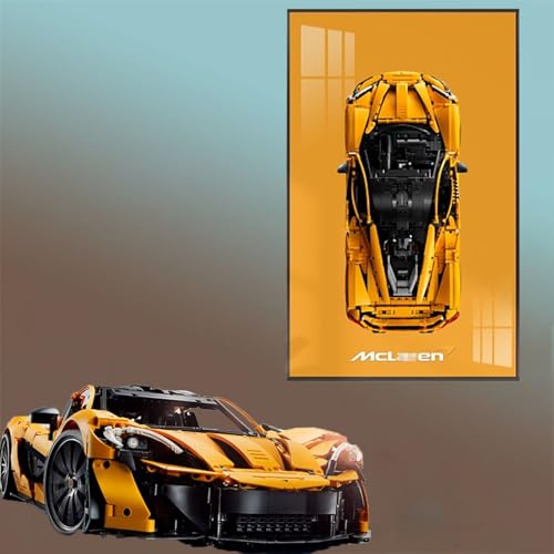BoHeart Display Wallboard for Lego Technic 42172 McLaren P1 racing car Compatible with Lego Ferrari Cars Gift Ideas for Lego Car Wall Mount Enthusiasts Only Display Wallboard McLaren P1B