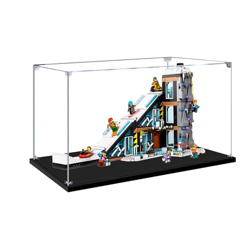 Acrylic Display Case for Lego 60366 Ski and Climbing Center Dustproof Transparent Clear Protective Case Compatible with Lego 60366 The model NOT included 3mm