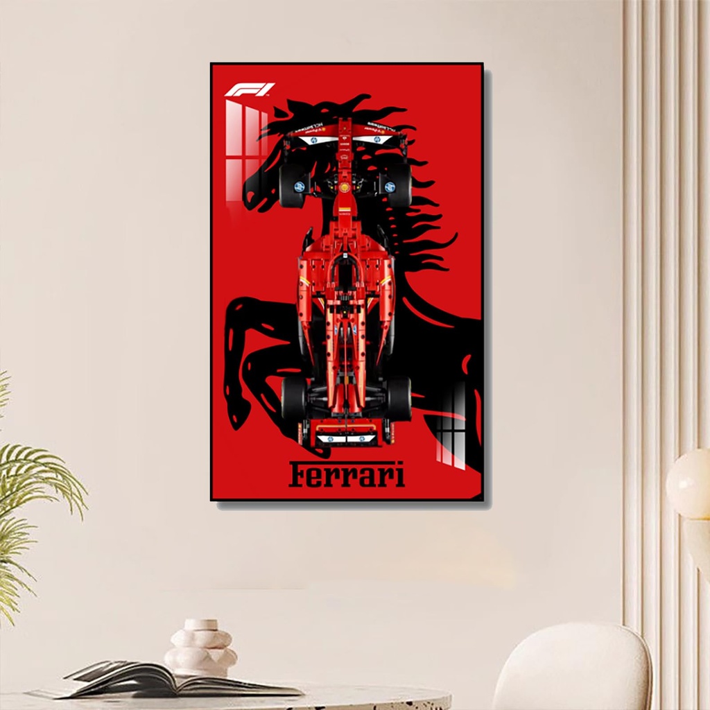 Display Wallboard for Lego Technic 42207 Ferrari SF24 F1 Car or AdultsGift ldeas for Lego Car Wall Mount EnthusiastsCompatible with Lego Wall MountOnly Wallboard D