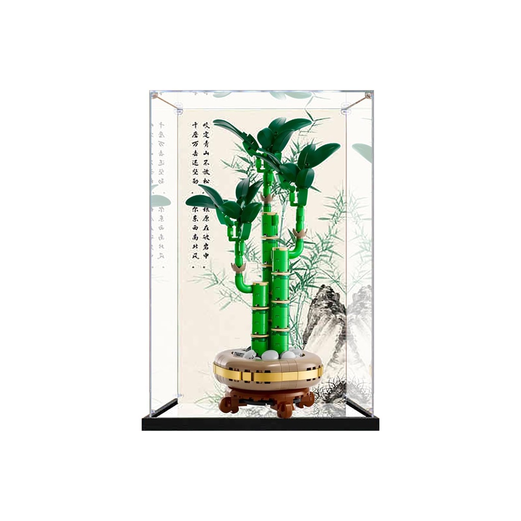 Acrylic Display Case for Lego 10344 Lucky Bamboo Model without Brick Model MirrorBackground