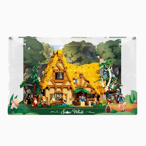 Acrylic Display Clear Collectors Box Compatible with Lego 4324 2 Snow White and The Dwarfs Cabin in The Woods Building Block Model Dust Storage Box Display Box Box Only