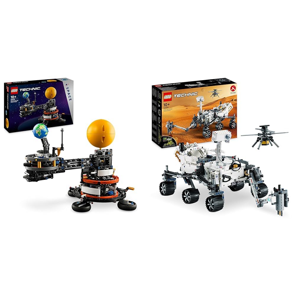 LEGO Technic Planet Earth and Moon in Orbit Model Building Set Technic NASA Mars Rover Perseverance Space Set with AR App Experience Science Discovery Set