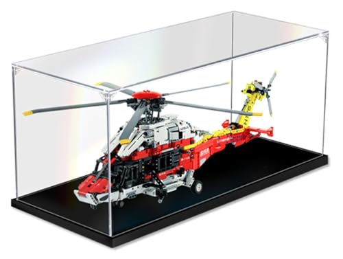 Acrylic Display Case Compatible with Lego 42145 H175 Rescue Helicopter Building Block Dustproof Acrylic Model Box for Lego 42145 Collection Box Without Lego Set B2mm