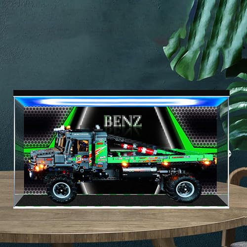 Display box for Lego 42129 Mercedes Benz offroad vehicle model upper light box acrylic dustproof transparent storage custom display case gifts for Lego lovers not model