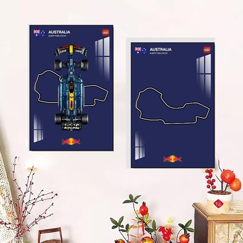 Display Wallboard for Lego Technic 42206 Red Bull F1 Car for AdultsGift ldeas for Lego Car Wall Mount EnthusiastsOnly Wallboard Albert Park Circuit in Australia