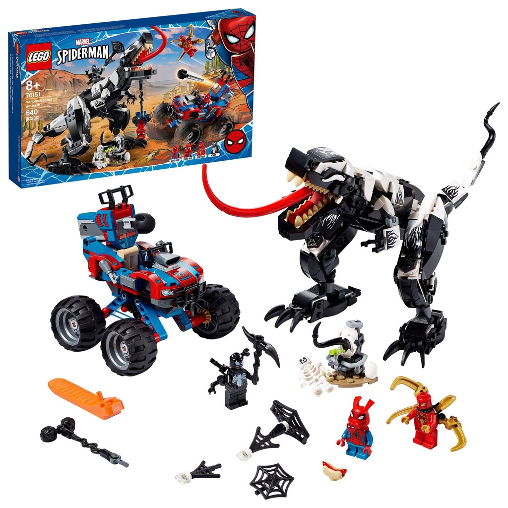 LEGO Marvel SpiderMan Venomosaurus Ambush 76151 Building Toy with Superhero Minifigures Popular Holiday and Birthday Present for Kids who Love SpiderMan Construction Toys 2020 640 Pieces