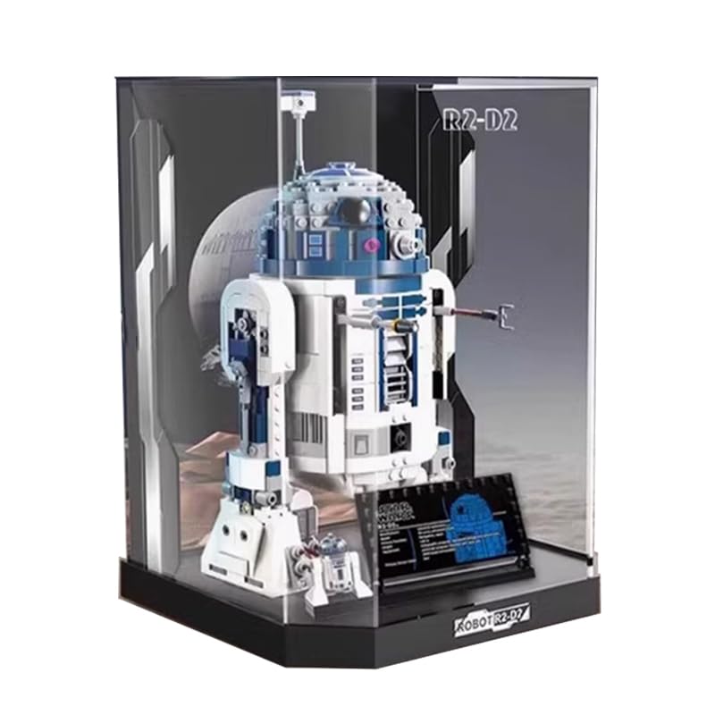 HCAEIOFJ Clear Acrylic Display Case for Lego SW 75379 Applicable for R2D2 Robet Car Display Box GiftDisplay Case Only Integrated box