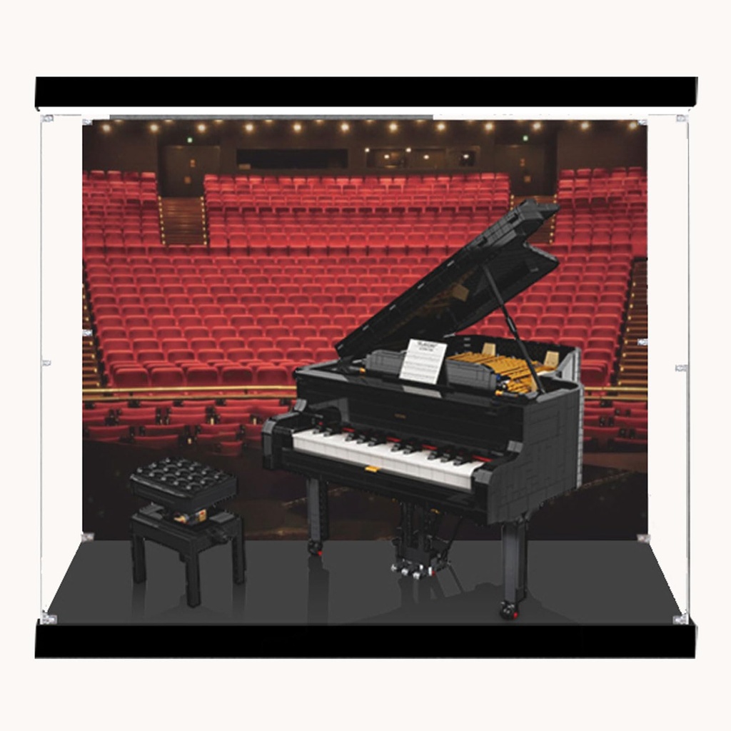 Acrylic Display Case for LEGO 21323 Piano Model Building Set Transparent Display Box Compatible with LEGO 21323Only Case No Model With backgroundlight box