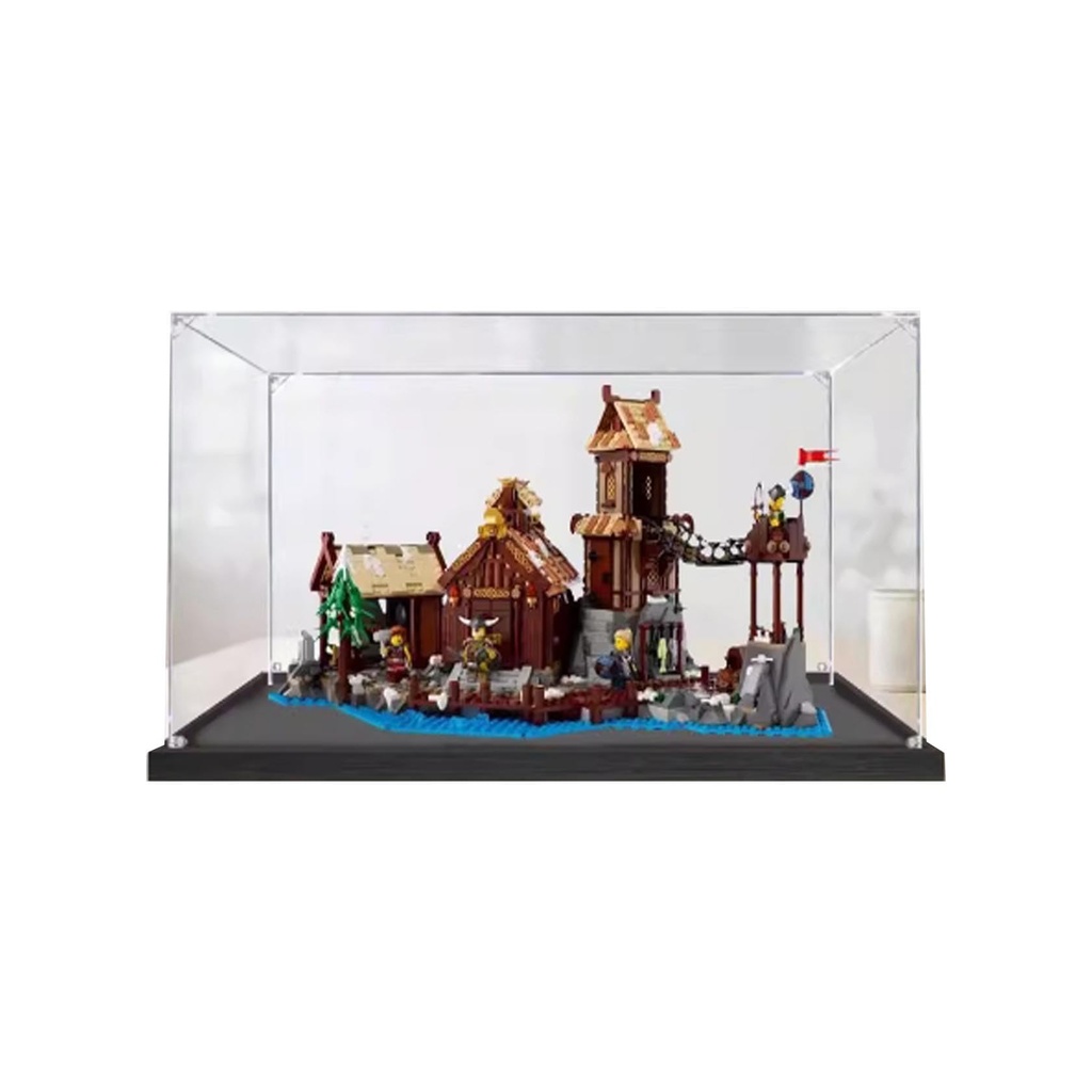Transparent Acrylic display box for Lego 21343 Viking tribes model Dustproof Storage Display Box Model Not Included 3mm