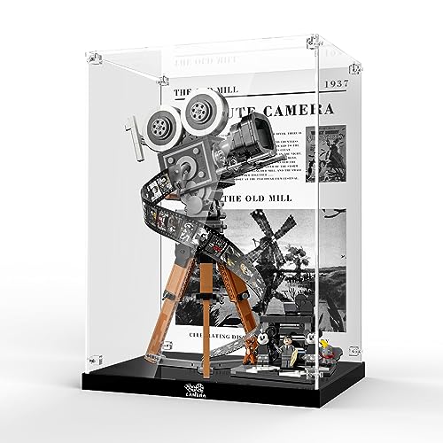Lego 43230 Disney Tribute to Walt Disney Acrylic Camera Display Case Dustproof Transparent Universal Compatible with Lego 43230 Disney Camera Model Not Included