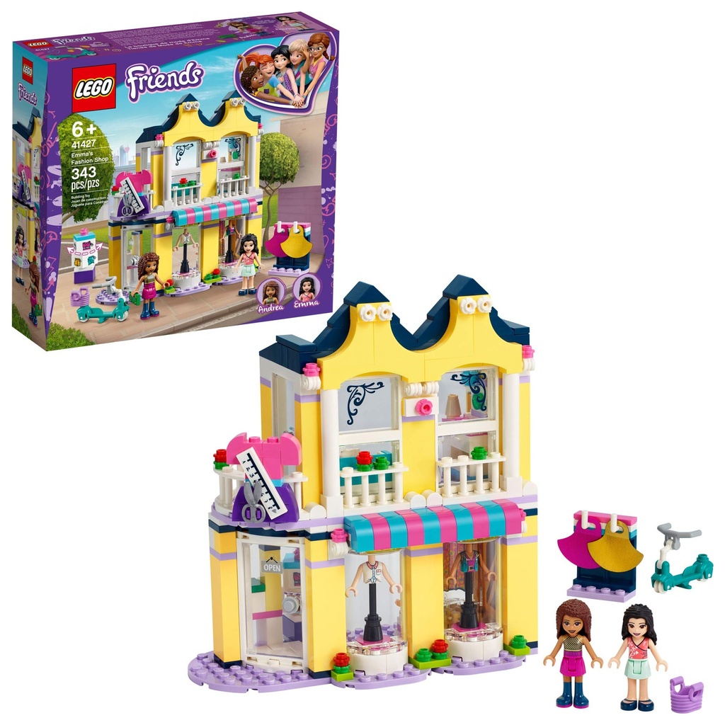 LEGO Friends Emmas Fashion Shop 41427 Includes Friends Emma and Andrea Buildable MiniDoll Figures and a Range of Fashion Accessories to Inspire Hours of Creative Fun 2020 343 Pieces