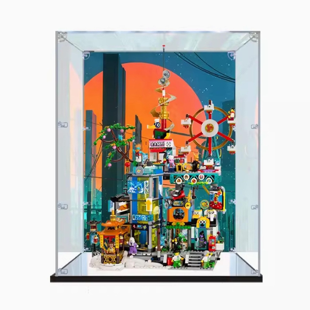 CHIFENMS Acrylic Display Box for Lego 80054 Ten Thousand Towns Clear Dustproof Display Box Box Only Lego Set Not Included