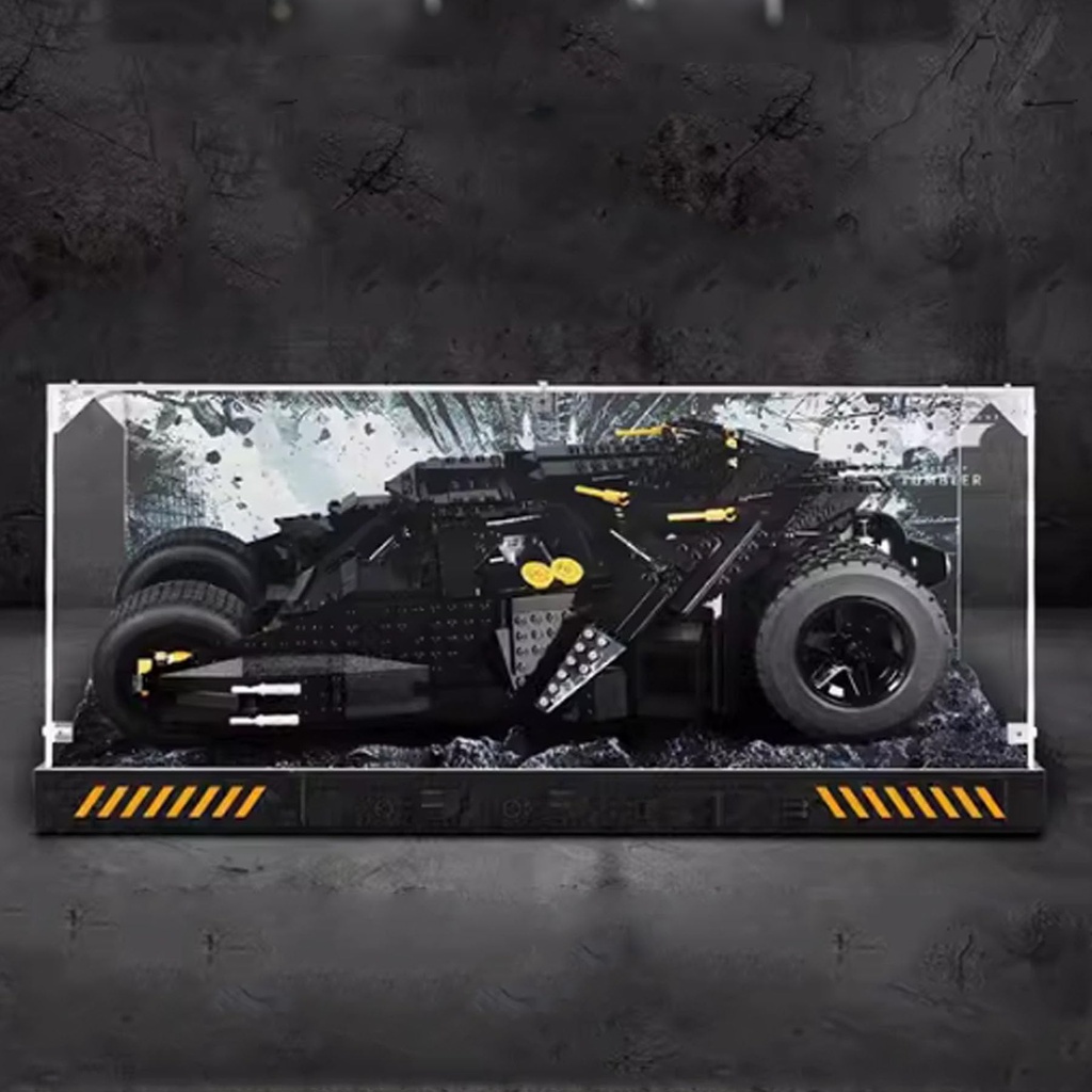 Selfassembling clear acrylic display box dustproof storage collectibles memorabilia display box cube countertop box for Lego 76240 Batmobile block model box only