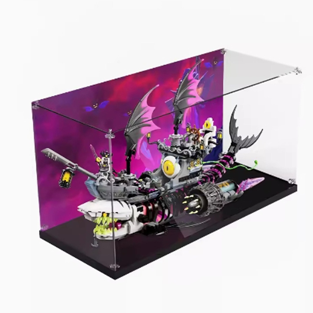 CHIFENMS Acrylic Display Clear Collectors Box Compatible with Lego 71469 Shark Boat Building Block Model Dust Storage Box Display Box Box Only