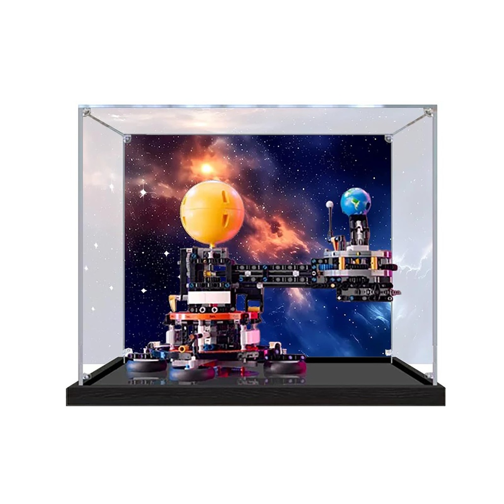 MirrorBackground Acrylic Display Case for Lego 42179 Planet Earth and Moon in Orbit Model Sturdy Protection for Your Collectible Model Not Included