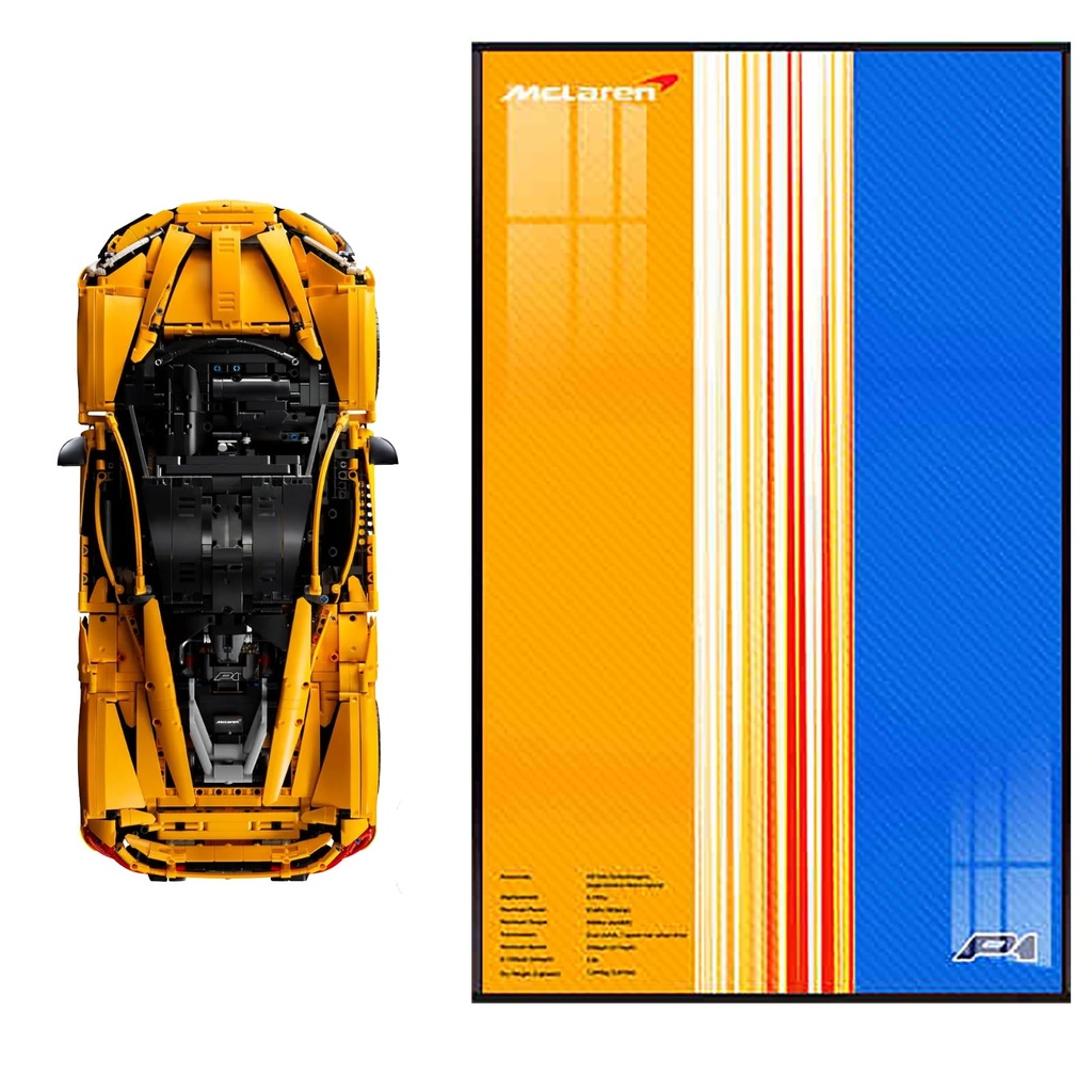 Display Wallboard for Lego Technic McLaren P1 42172 Compatible with Lego McLaren P1 for Lego Car Wall Mount Only Wallboard P1A