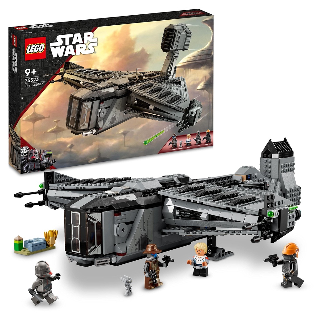 LEGO Star Wars The Justifier 75323 Building Kit Buildable Starship Toy Playset for Kids Aged 9 and Over Featuring Cad Bane Omega Fennec Shand and Hunter Plus a Todo 360 Droid 1022 Pieces