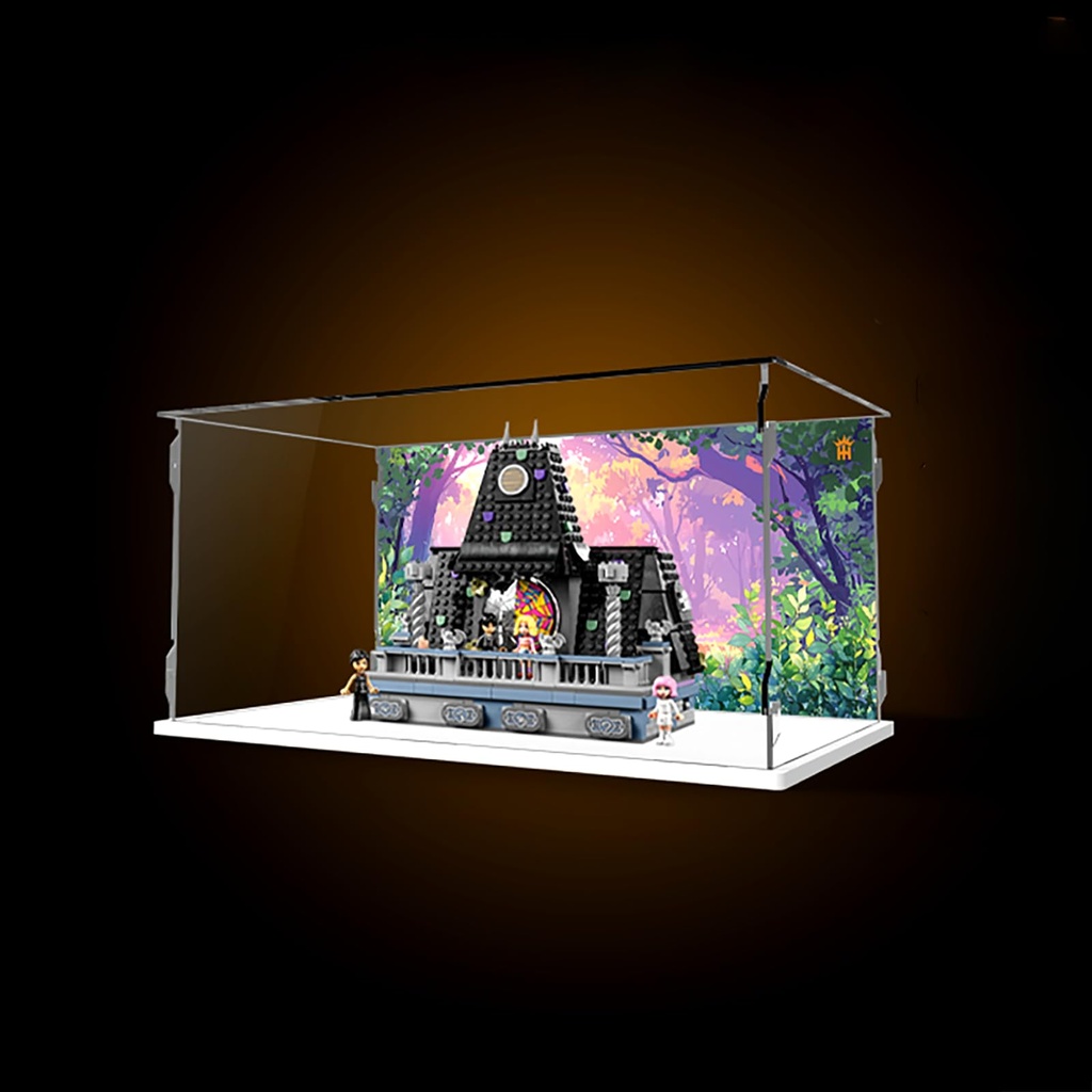 Acrylic Display Case for Lego 76781 Model for Wednesday Enids Dorm Room Model Sturdy Protection for Your Collectible Model Not Included Background