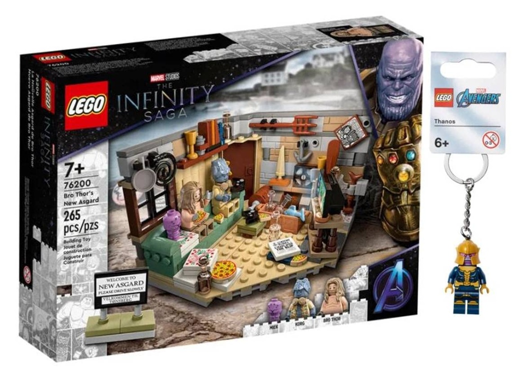 LEGO Marvel Studios 76200 The Infinity Saga Bro Thors Asgard Thanos Keychain Exclusive Bundle