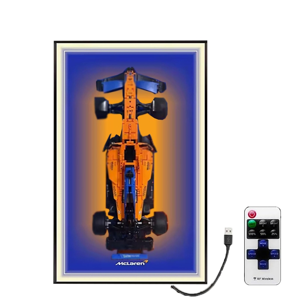LED Display Wallboard for Lego 42171 F1 Racing Model Decorative Display Panels for Lego Car Wall Mounted Displays Compatible with Lego 42171Only Display Wallboard NO Model Option 2