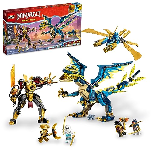 LEGO NINJAGO Elemental Dragon vs The Empress Mech 71796 Building Toy Set Features a Dragon Mech Ninja Flyer and 6 Minifigures Gift for Boys and Girls Ages 9 Who Love Ninja Warriors