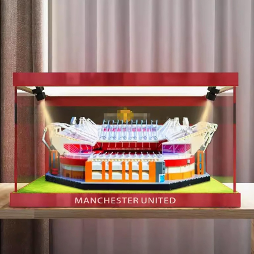 JIULIN Acrylic Display Case Box Compatible Lego 10272 Old Trafford Stadium Model Protection Dustproof Transparent Compatible with Lego Only Display Case