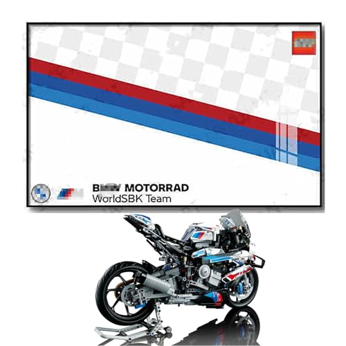 Display Wallboard for Lego Technic BMW M 1000 RR 42130 Motorcycle Model Kit Adult Collectibles Lego Car Wall Mount for Building Blocks Gifts for Lego Lovers Only Display Wallboard A