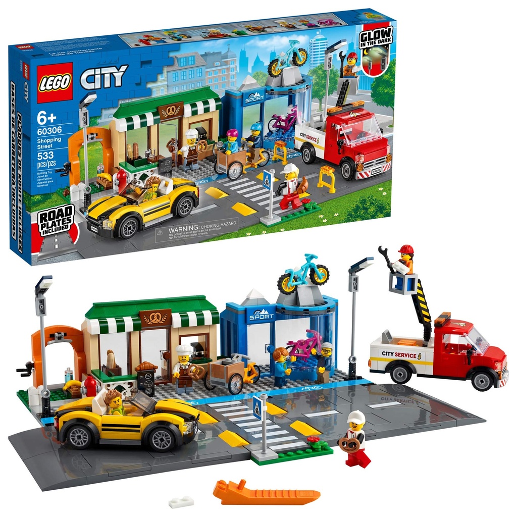 LEGO City Shopping Street 60306 Building Kit Cool Building Toy for Kids 2021 533 Pieces