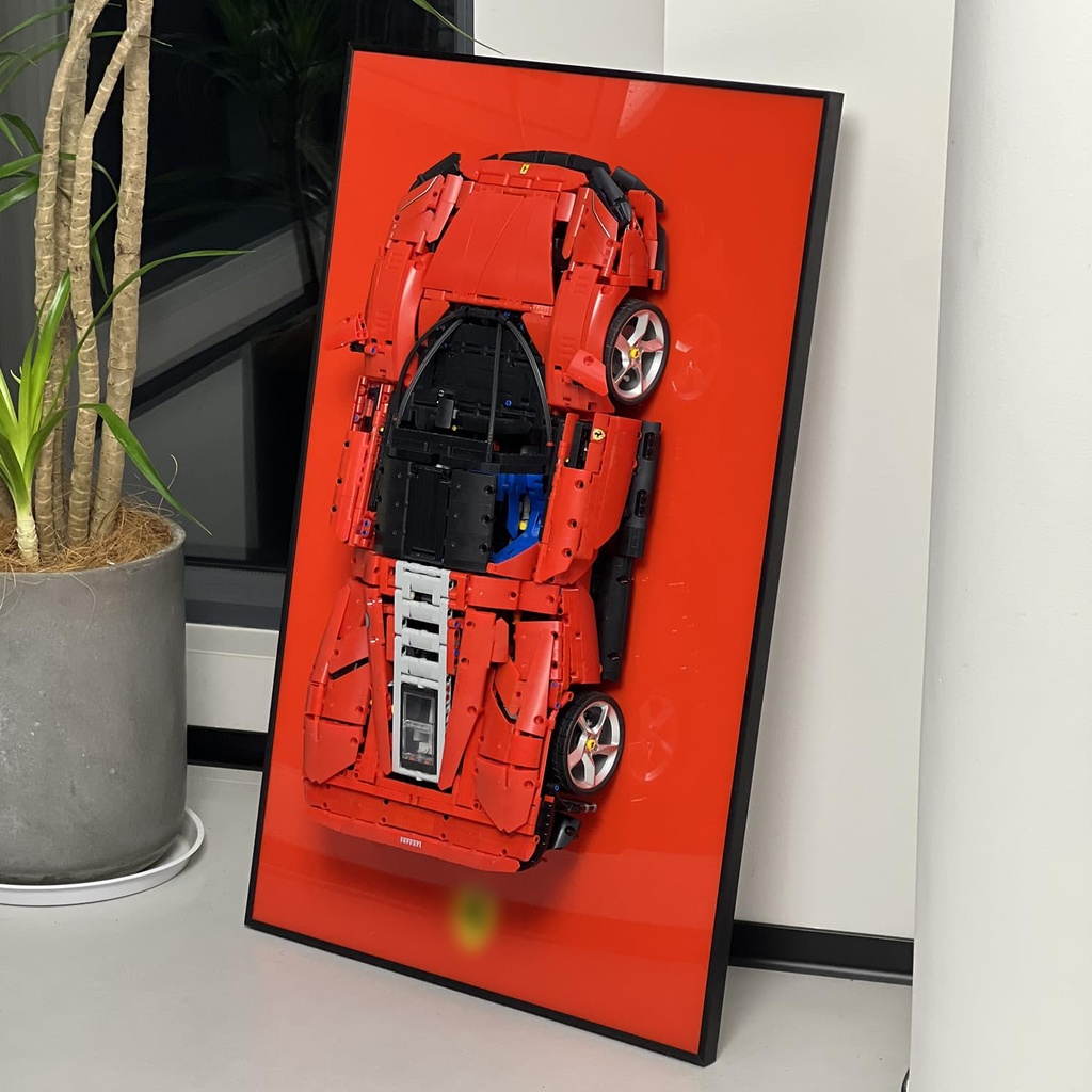 iLuane Display Wallboard for Lego Technic Ferrari Daytona SP3 42143 Adult Collectibles Lego Car Wall Mount for Building Set Gifts for Lego Lovers Only Display Wallboard