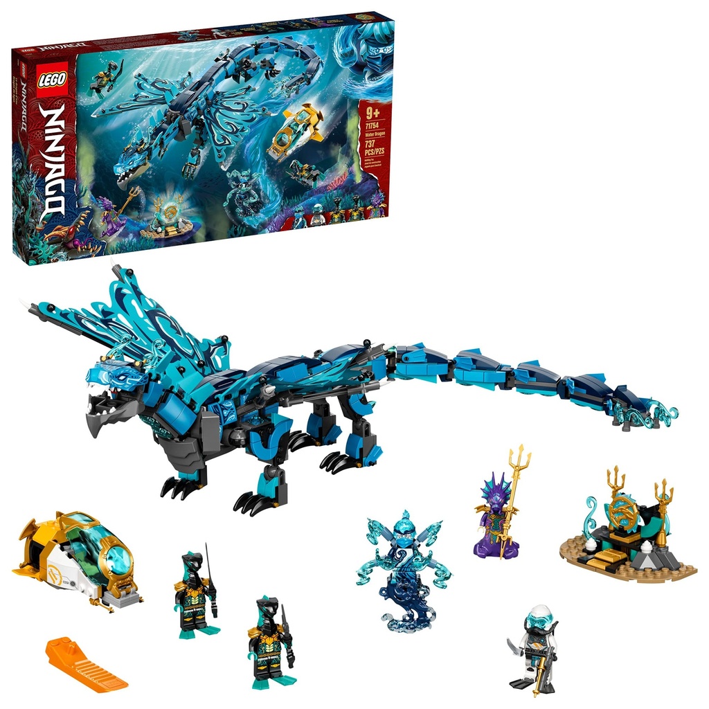 LEGO NINJAGO Water Dragon 71754 Building Kit Battle Playset with Posable Ninja Dragon Toy and NINJAGO NYA 2021 737 Pieces