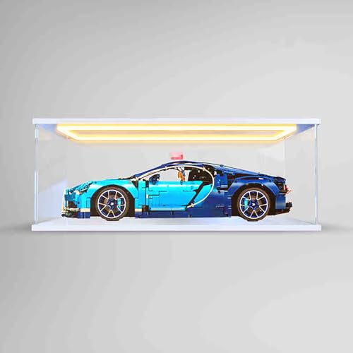 Display Box for LEGO 42083 racing car for Chewbacca Acrylic Dustproof Transparent Custom Display Case No Model Elegant white backlight