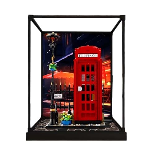 TRUSTFAR Acrylic Dustproof Display Case Designed for Lego 21347 London Red Phone Booth Building Block Model Display Box Compatible with Lego 21347 No model background9