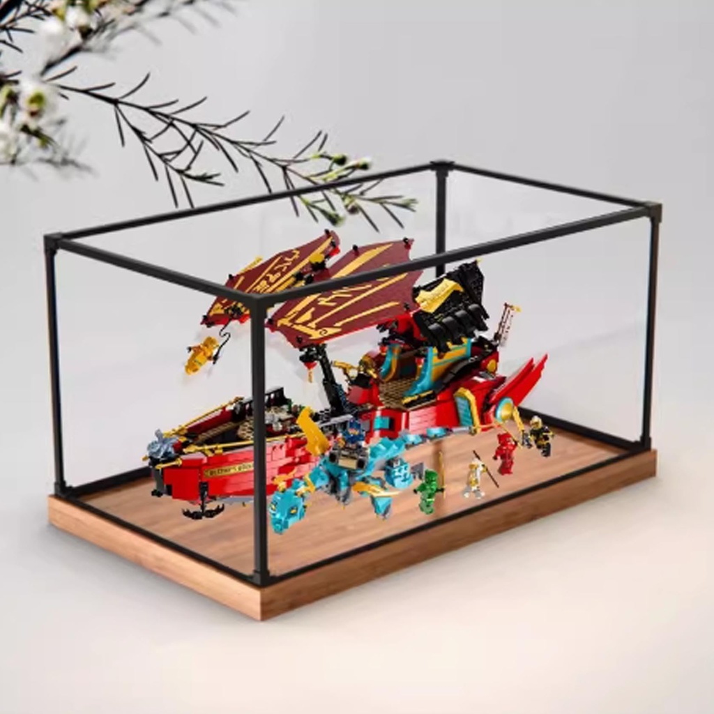 Acrylic Display Case For Lego 71797 Robot Wars Model Dustproof Transparent Acrylic Display Case Storage Box Model Not Included wooden base
