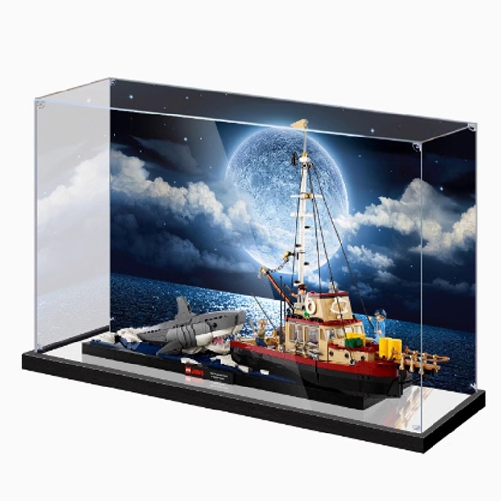DDXMML Acrylic Display Case Compatible with Lego Ship 21350 Jaws Killer Whale Model Set Clear 263 x 106 x 165 Inches WoodPlastic Composite Frame