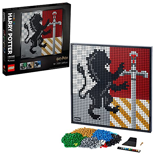 LEGO Art Harry Potter Hogwarts Crests 31201 Building Kit Perfect for Adults Who Love Hobbies and Collectibles 2021 4249 Pieces