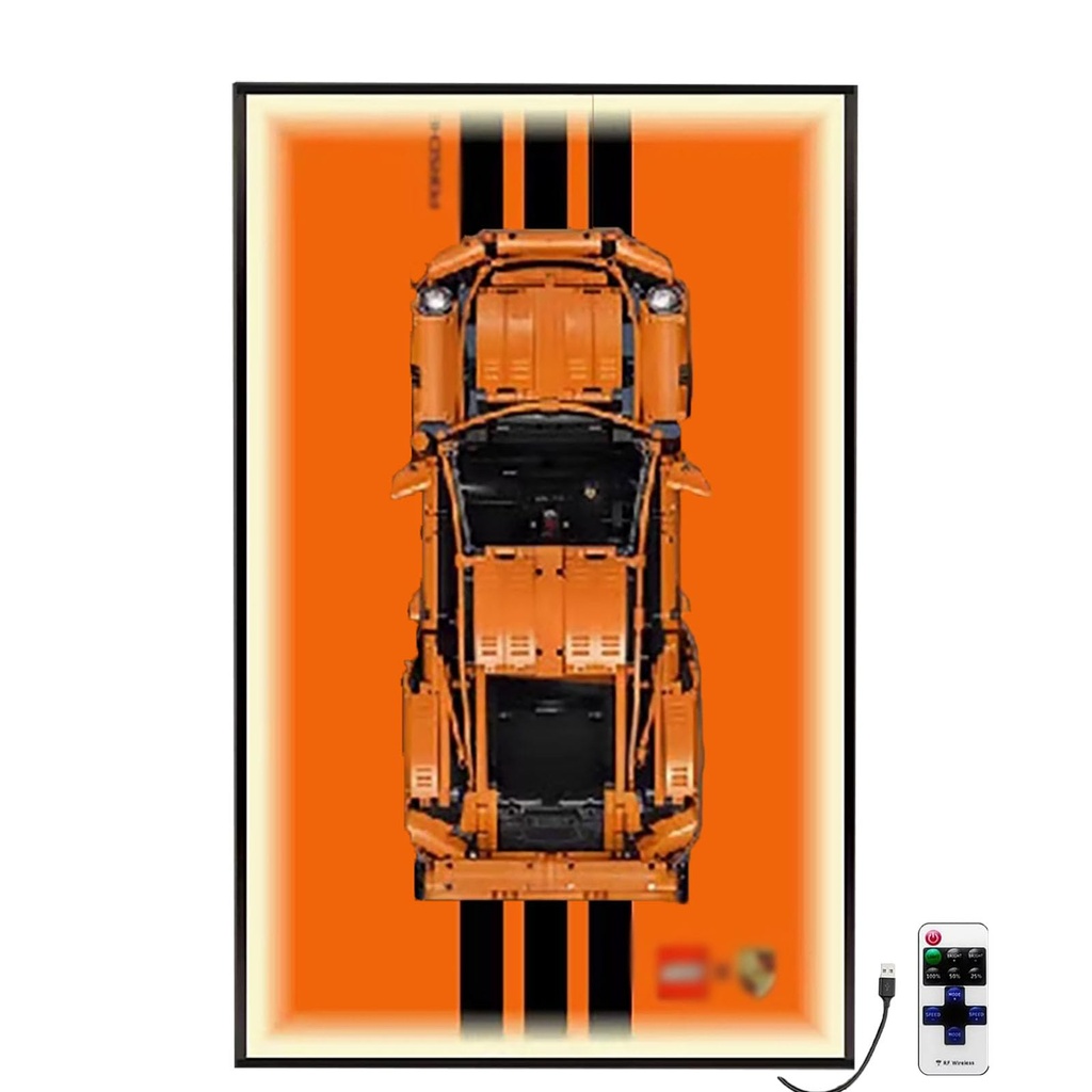LED Display Wall Board for Lego Racing Model 42056 Decorative Display Panels for Lego Car Screens Wall Board Gift Compatible with Lego 42056 Only