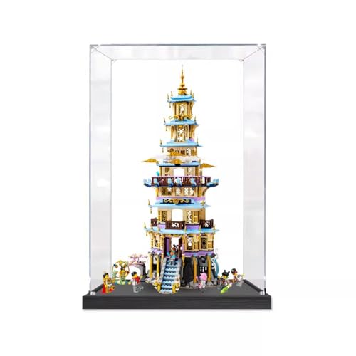 Acrylic Display Cases Box Suitable for Lego 80058 Lingxiao Pagodashowbox Used for Model Display Dustproof Collectible Storage Model Not Included 3mm transparent