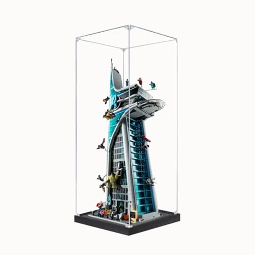 Figures Display Box for LEGO 76269 for Marvel Avengers Tower Acrylic Dustproof Transparent Custom Display Case No Model black2mm35x35x95cm
