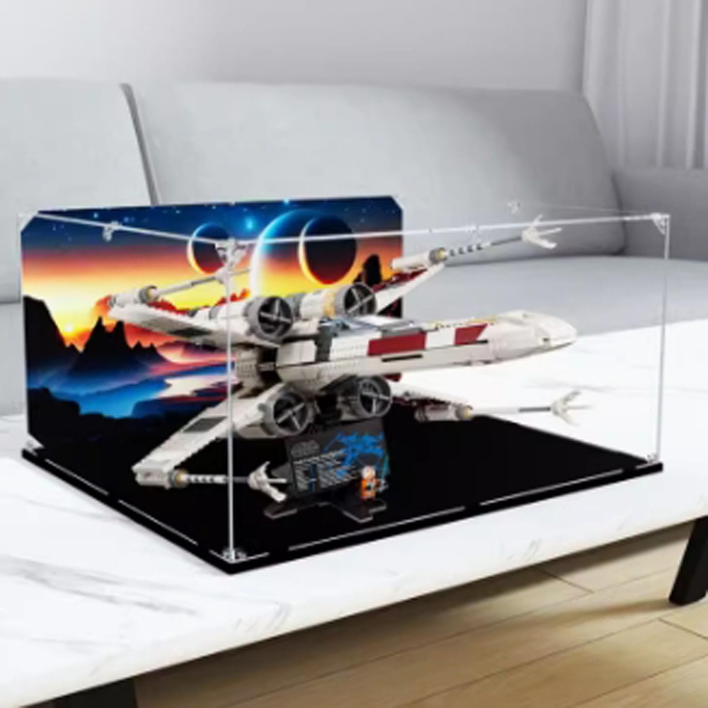 CHIFENMS Acrylic Clear Display Case for Lego 75355 XWing Fighter Display BoxBuilding Block Collectibles Transparent Dustproof Showcase Storage Box Display Box Stand for Only Case 3mm