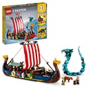 LEGO Creator 3in1 Viking Ship and the Midgard Serpent 31132 Building Kit Features Ship House and Wolf Toys Creative Gift for Kids Aged 9 Who Love Viking Adventures and Construction 1192 Pieces