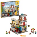 LEGO Creator 3 in 1 Townhouse Pet Shop Café 31097 Toy Store Building Set with Bank Town Playset with a Toy Tram Animal Figures and Minifigures 969 Pieces