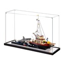 Figures Display Box for LEGO 21350 for Jaws Orca Boat Acrylic Dustproof Transparent Custom Display Case No Model mirror2mm