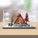 Acrylic Display Case It Is Compatible with Lego 21338 A Cabin and Tree Model Collectibles Dustproof Clear Display Box only Storage Box 3mm Transparent black base