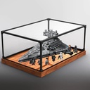 Transparent Acrylic display box for Lego 75394 Imperial Star Destroyer model Dustproof Storage Display Box Model Not Included woodgrain base