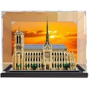 Acrylic display box compatible with lego 21061 Notre Dame de Paris model selfassembling clear dust cabinet collectible organizer box only wood colorbackgrounds
