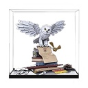 Acrylic Display Box for Lego 76391 Hedwig Model Transparent Dustproof Display Box Compatible with Lego 76391 Model Model Not Included Mirror Base 2mm