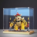 Transparent Acrylic display box for Lego 71411 King of Cool model Dustproof Storage Display Box Model Not Included Gold Oak Base