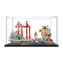 Acrylic Display Case for Lego 60422 Seaside Harbor with Cargo Ship Model without Brick Model 2 mm
