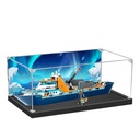 Acrylic Display Case for Lego 60368 Polar Expedition Ship Model 3mm Dustproof Display Box Display Case Compatible with Lego 60368 Model Not Included Background Build D